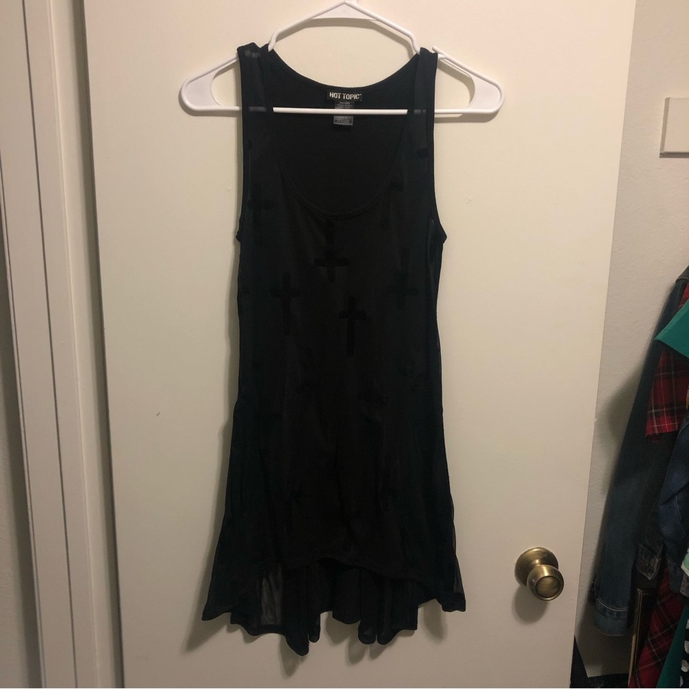 Hot Topic Cross Sheer Tank Top
